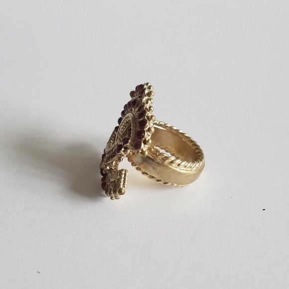 Chanel CC Logo Gold Plated Ring Size 6 - Picture 7 of 11